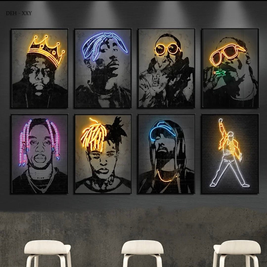Abstract neon design artist photo frames